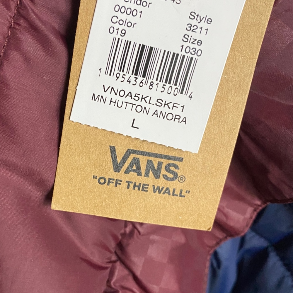 💖MEGA SALE💖VANS Men’s Hutton Anorak Jacket Navy Sweatshirt Puffer  VN0A5KLSKF1 - Picture 4 of 4